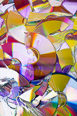 Broken compact disks (CD)