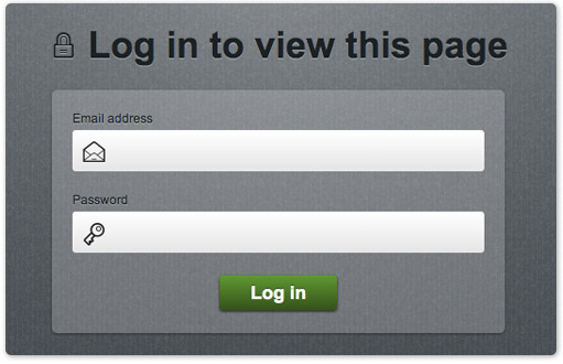 Log in to view a password protected page